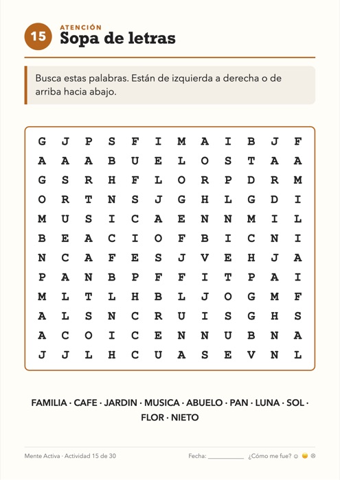 Actividad: Sopa de letras